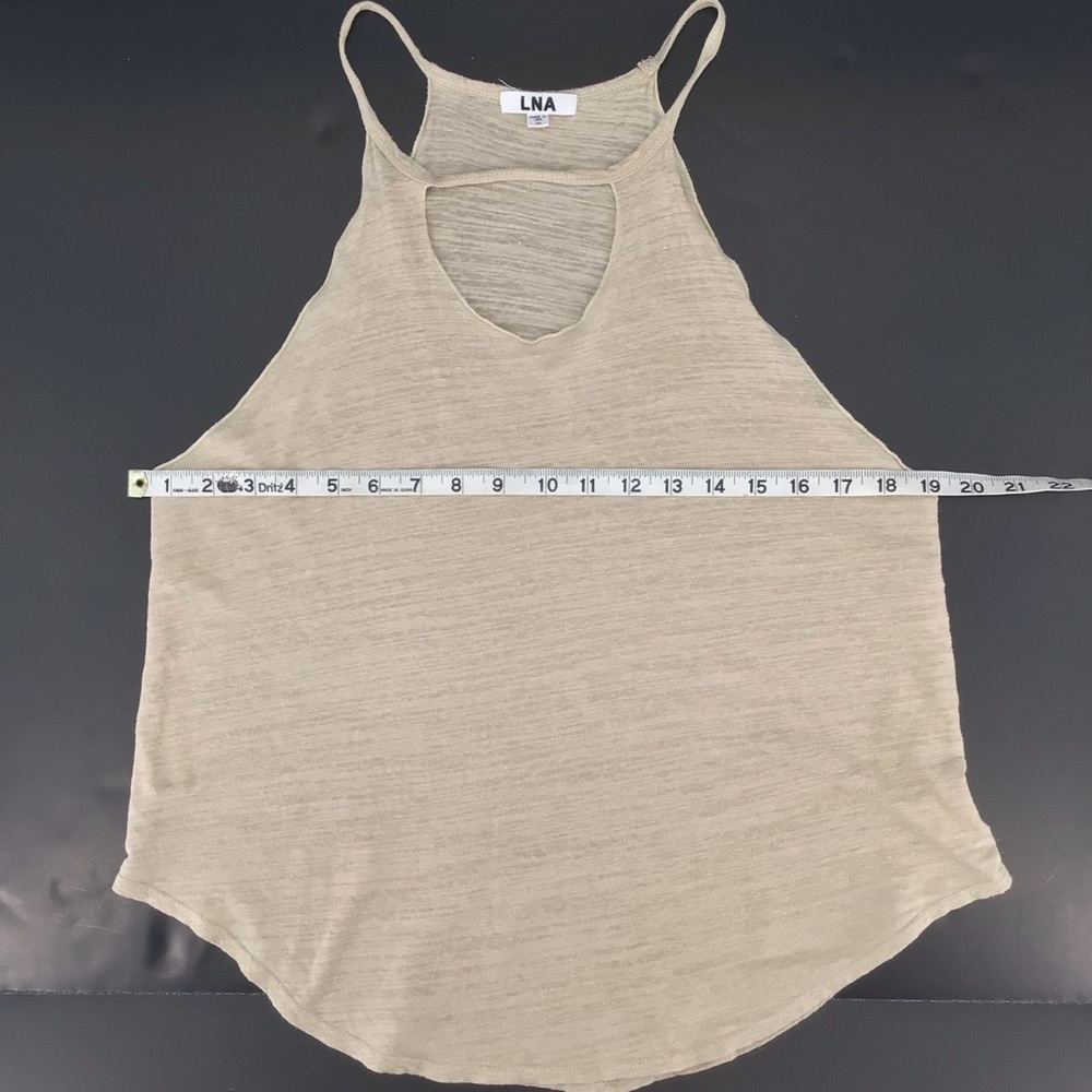 LNA Beige Tan Cutout Lightweight Sleeveless Tank Top Size Medium - Picture 5 of 12